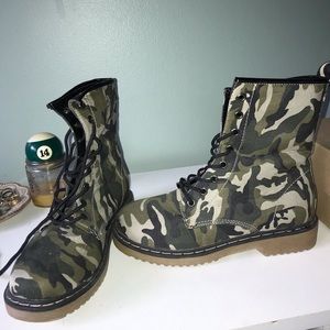 Camo Green Combat Boots